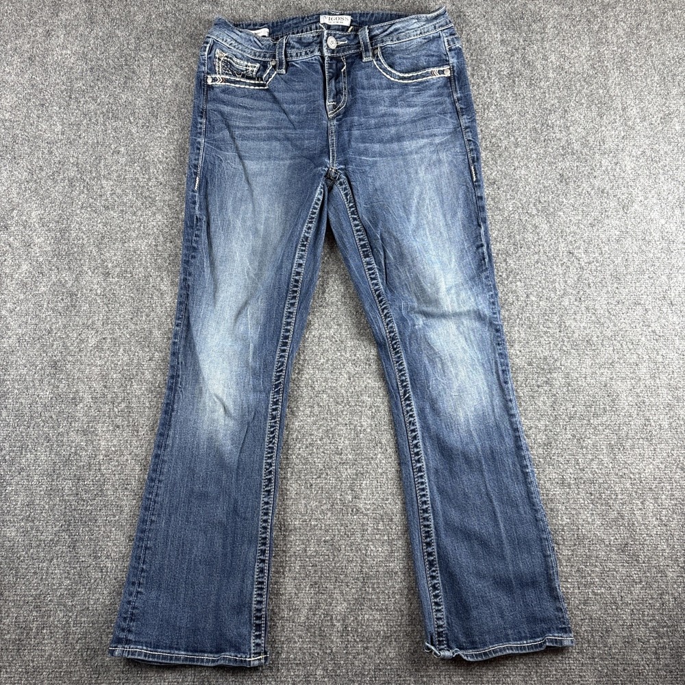 Vigoss Slim Boot Cut Stretch Jeans Embellished Rhinestone Pocket Size 10